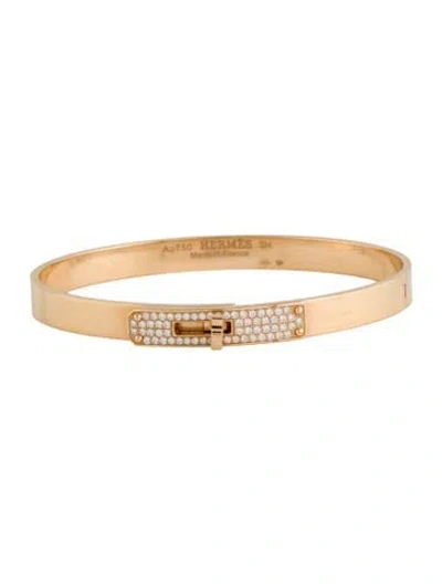 Pre-owned Hermes 18k Diamond Kelly Bracelet, Small Model, 6.25" In Multi