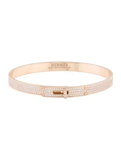 Pre-owned Hermes 18k Diamond Kelly Bracelet, Small Model, 6.5" In Multi