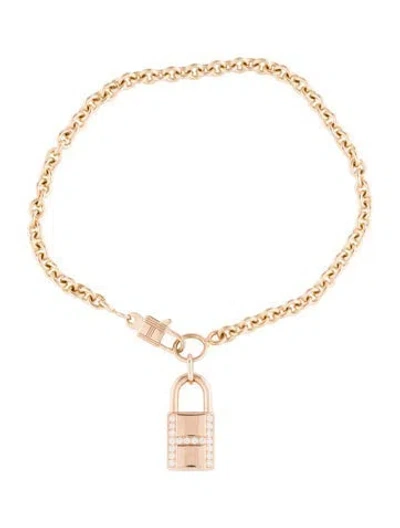 Pre-owned Hermes 18k Diamond Kelly Cadenas Bracelet, 6.25" In Multi