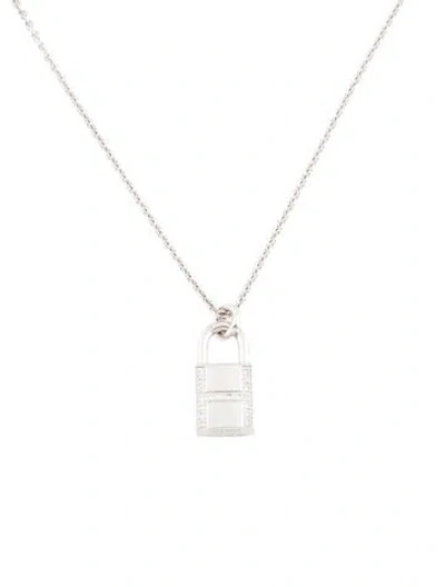Pre-owned Hermes 18k Diamond Kelly Cadenas Pendant Necklace, 15.75" In Multi