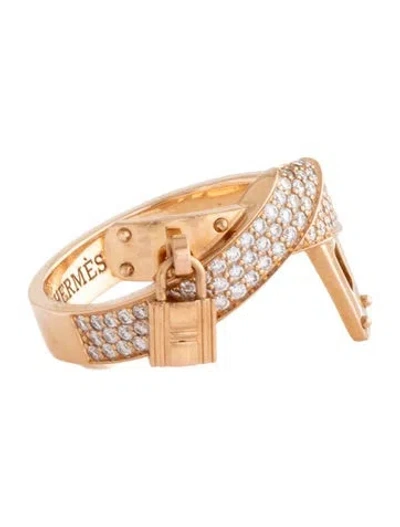 Pre-owned Hermes 18k Diamond Kelly Gavroche Ring In Multicolor