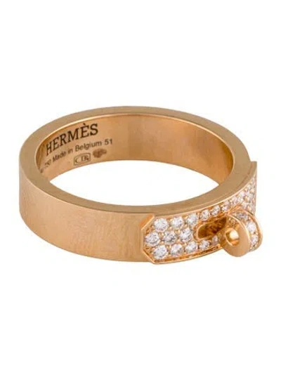 Pre-owned Hermes 18k Diamond Kelly Ring In Multi