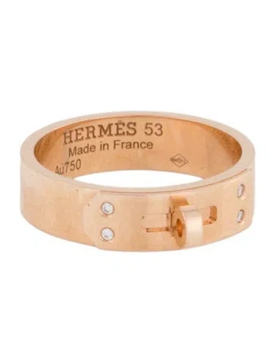Pre-owned Hermes 18k Diamond Kelly Ring In Multi