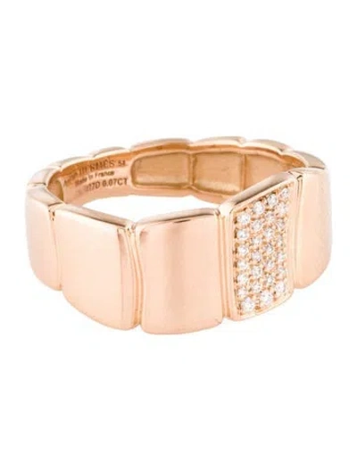 Pre-owned Hermes 18k Diamond Pavè Band Ring In Multi