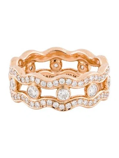 Pre-owned Hermes 18k Diamond Reseau Lumiere Ring In Multi