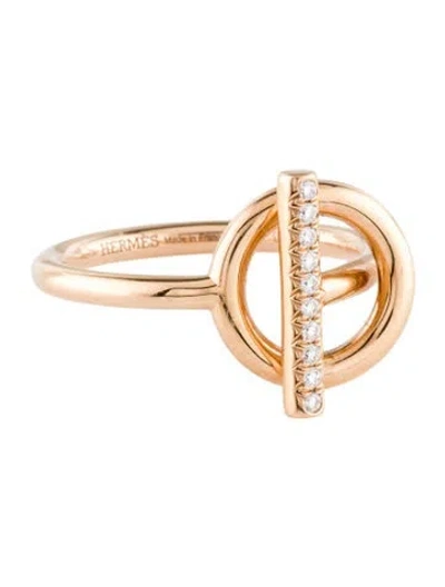 Pre-owned Hermes 18k Diamond Small Echappee Ring In Multi