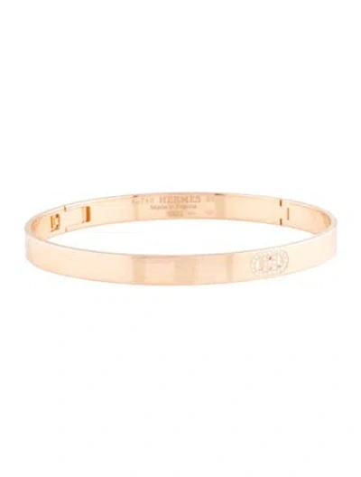 Pre-owned Hermes 18k Diamond Small H D'ancre Bracelet, 6.5" In Multi