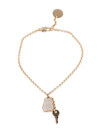 Pre-owned Hermes 18k Diamond Small Kelly Clochette Bracelet, 6.5" In Multi