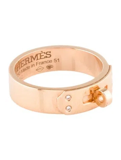 Pre-owned Hermes 18k Diamond Small Kelly Ring In Multi
