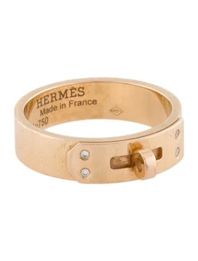 Pre-owned Hermes 18k Diamond Small Kelly Ring In Multi