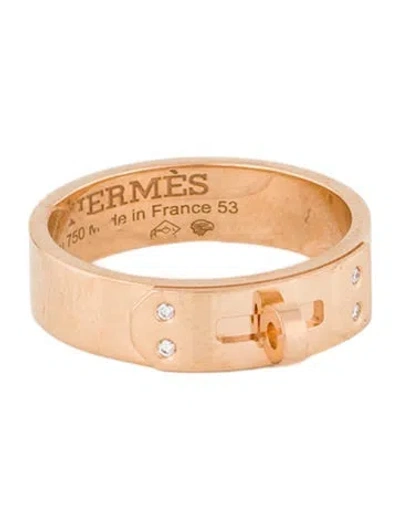 Pre-owned Hermes 18k Diamond Small Kelly Ring In Multi