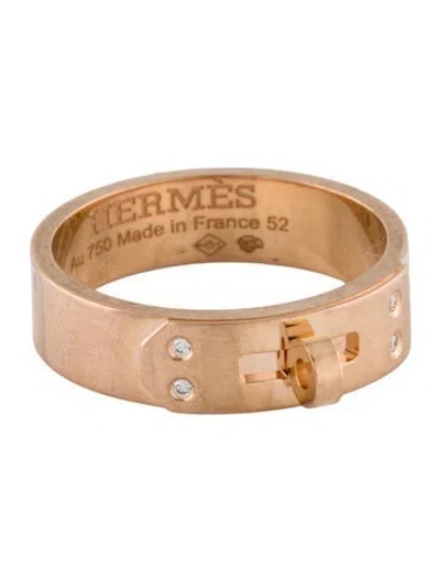 Pre-owned Hermes 18k Diamond Small Kelly Ring In Multi