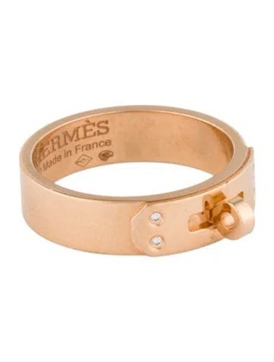Pre-owned Hermes 18k Diamond Small Kelly Ring In Multi