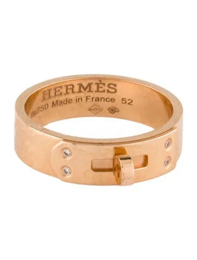 Pre-owned Hermes 18k Diamond Small Kelly Ring In Multi