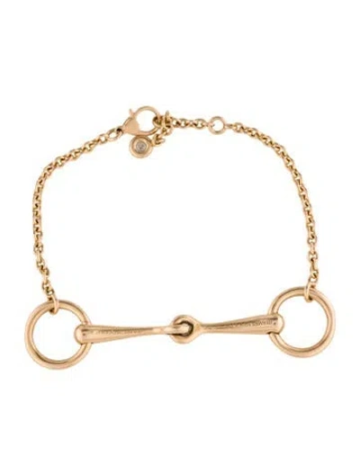 Pre-owned Hermes 18k Diamond Very Small Filet D'or Bracelet, 6" In Multi