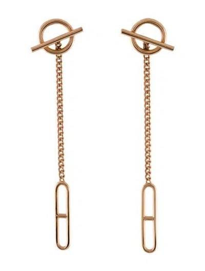 Pre-owned Hermes 18k Echappee Drop Earrings In Multi
