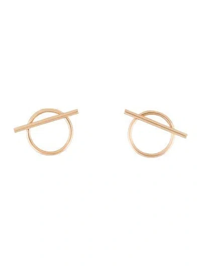 Pre-owned Hermes 18k Echappee Earrings, Medium Model In Multi