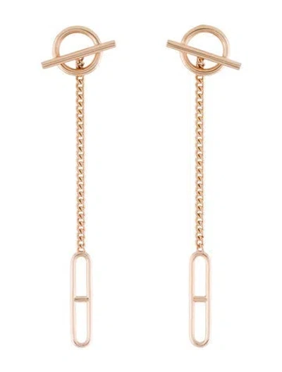 Pre-owned Hermes 18k Echappee Earrings In Multi