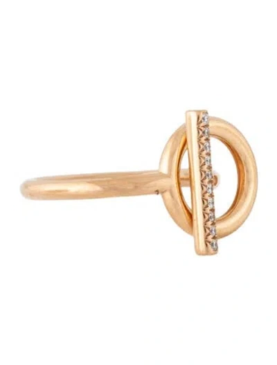Pre-owned Hermes 18k Echappee Ring, Small Model In Multi