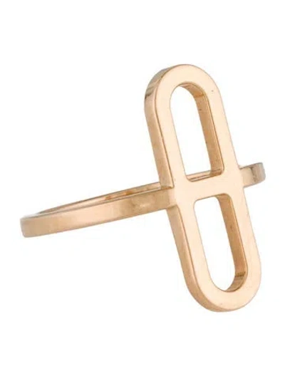Pre-owned Hermes 18k Ever Chaîne D'ancre Ring In Multi