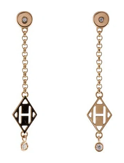 Pre-owned Hermes 18k Gambade Drop Earring In Multi
