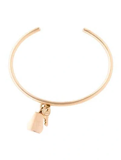 Pre-owned Hermes 18k Kelly Clochette Bracelet, 5.5" In Multi