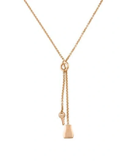 Pre-owned Hermes 18k Kelly Clochette Necklace, Small Model, 16" In Multi