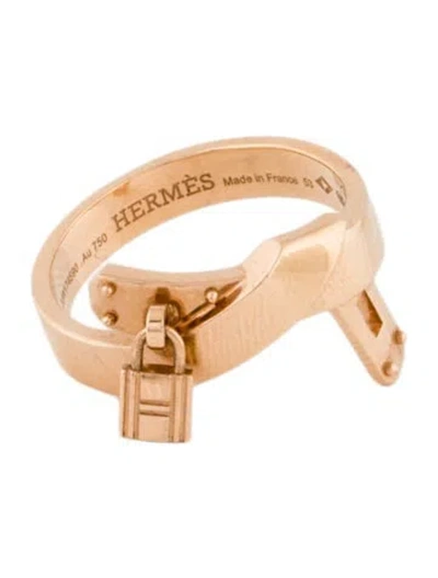 Pre-owned Hermes 18k Kelly Gavroche Ring In Multi