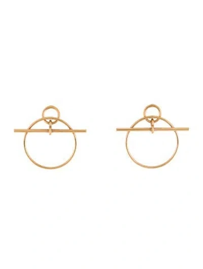 Pre-owned Hermes 18k Loop Earrings, Small Model In Multi