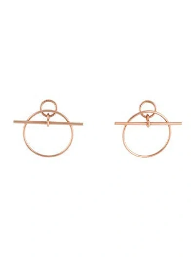 Pre-owned Hermes 18k Loop Earrings, Small Model In Multi