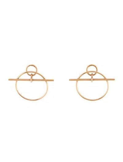 Pre-owned Hermes 18k Loop Earrings, Small Model In Multi