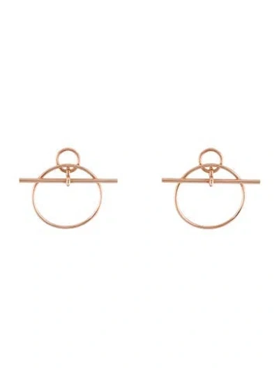 Pre-owned Hermes 18k Loop Earrings, Small Model In Multi