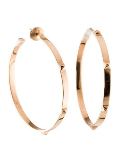 Pre-owned Hermes 18k Mini Clous Hoop Earrings In Multi