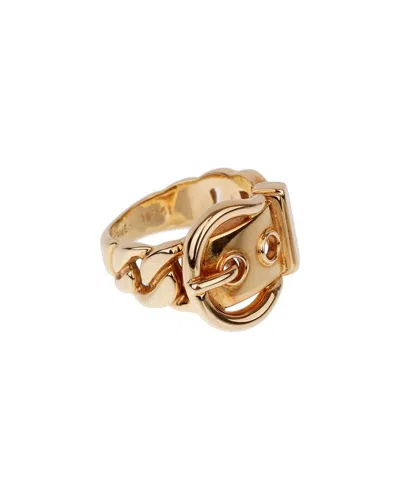 Pre-owned Hermes Hermès 18k Paris Belt Buckle Ring (authentic Pre-loved)