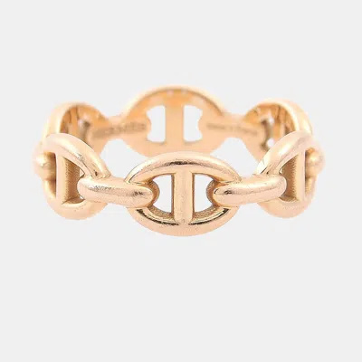Pre-owned Hermes Hermès 18k Rose Gold Chandal Ring In Multi
