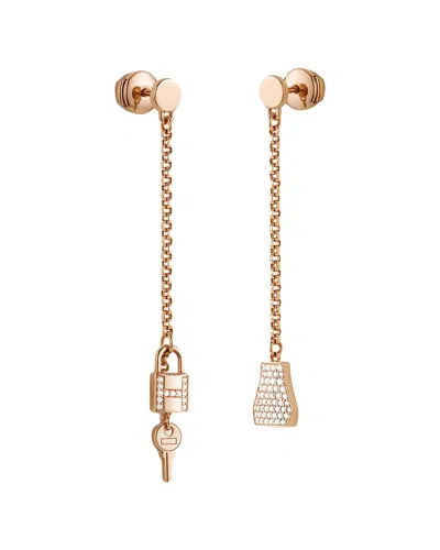 Hermes Hermès 18k Rose Gold Diamond Earrings (authentic )