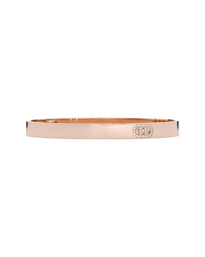 Pre-owned Hermes Hermès 18k Rose Gold Diamond Pm H D'ancre Bracelet Sh (authentic Pre-loved)