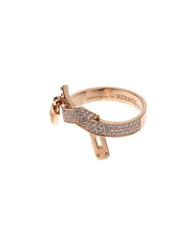 Hermes Hermès 18k Rose Gold Diamond Ring (authentic )