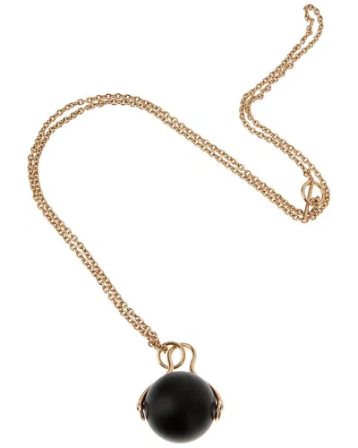 Hermes Hermès 18k Rose Gold Horsebit Sautoir Pendant Necklace (authentic Pre-loved) In Black