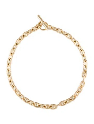 Pre-owned Hermes 18k Small Chaine D'ancre Necklace, 16" In Multi