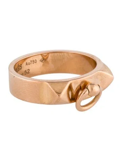 Pre-owned Hermes 18k Small Collier De Chien Ring In Multi