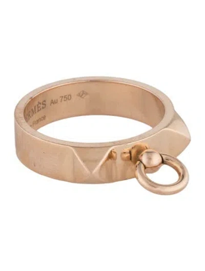 Pre-owned Hermes 18k Small Collier De Chien Ring In Multicolor