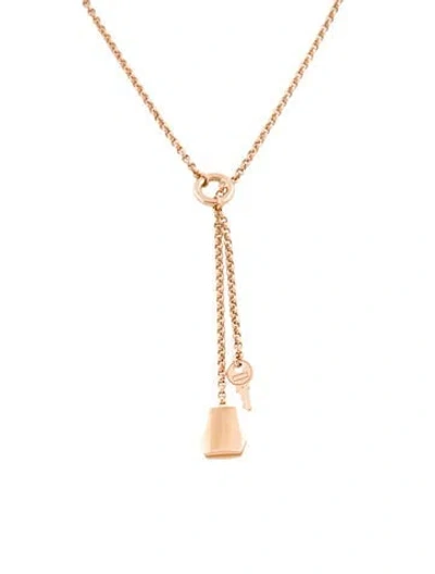 Pre-owned Hermes 18k Small Kelly Clochette Necklace, 16.5" In Multi
