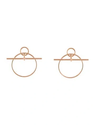 Pre-owned Hermes 18k Small Loop Earrings In Multi