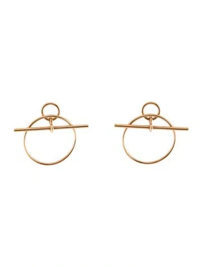 Pre-owned Hermes 18k Small Loop Earrings In Multi