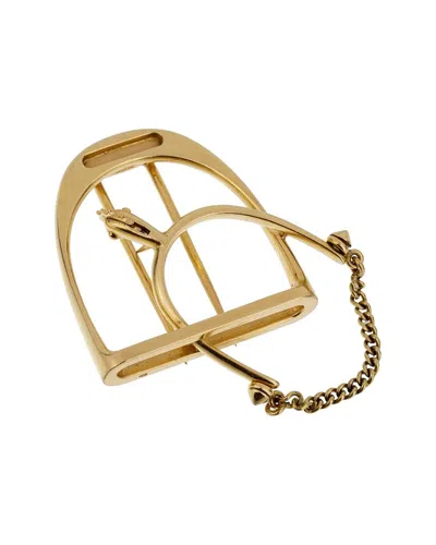 Pre-owned Hermes Hermès 18k Stirrub Brooch (authentic )