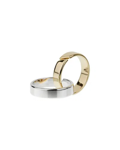 Pre-owned Hermes Hermès 18k Two-tone Double Band Cocktail Ring (authentic Pre-loved)