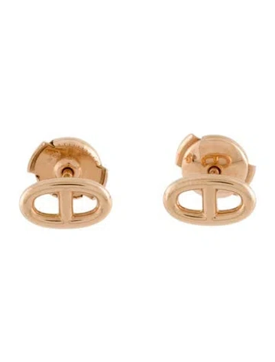 Pre-owned Hermes 18k Very Small Farandole Stud Earrings In Multi