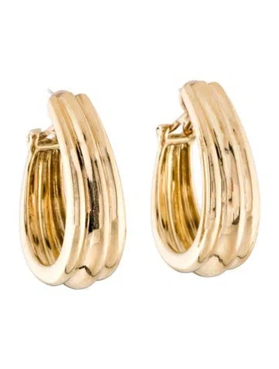 Pre-owned Hermes 18k Vintage Hoop Earrings In Multi