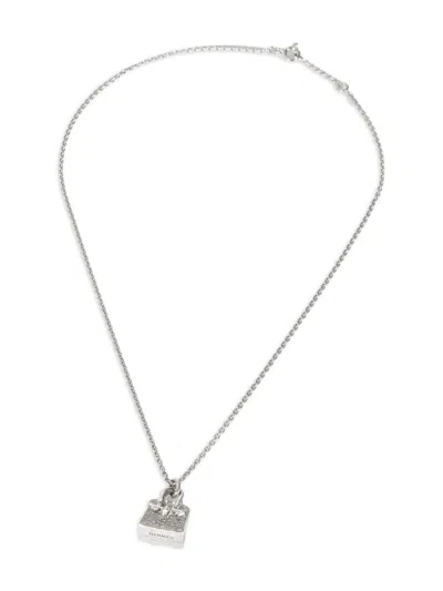 Pre-owned Hermes 18kt White Gold Birkin Amulette Necklace